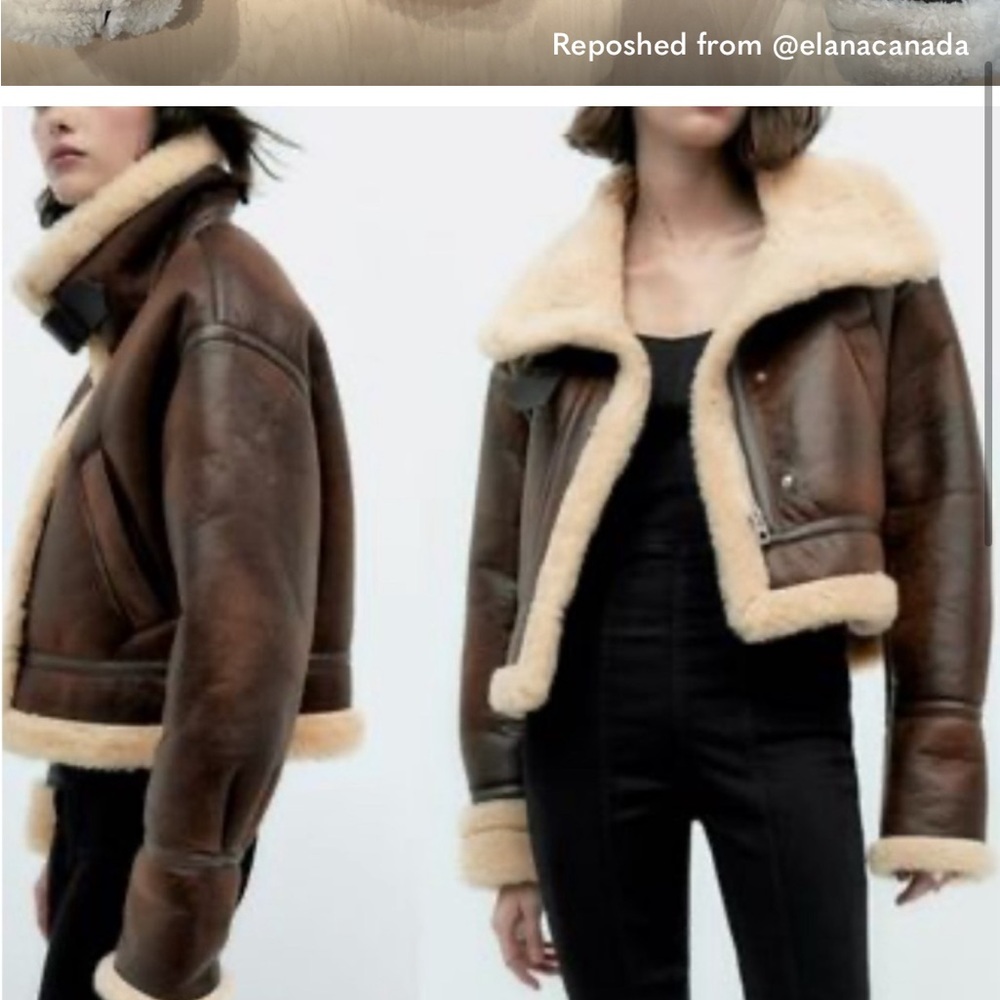 Shearling Lined Brown Leather Jacket